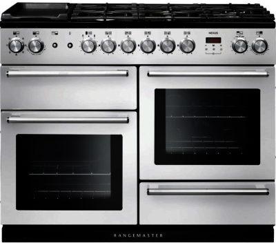 RANGEMASTER  Nexus 110 Dual Fuel Range Cooker - White & Chrome
